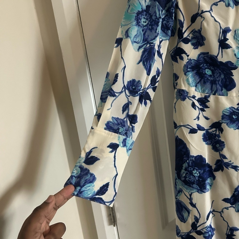 Tory Burch Giovanna Long Sleeve Floral Silk Dress - Picture 6 of 11